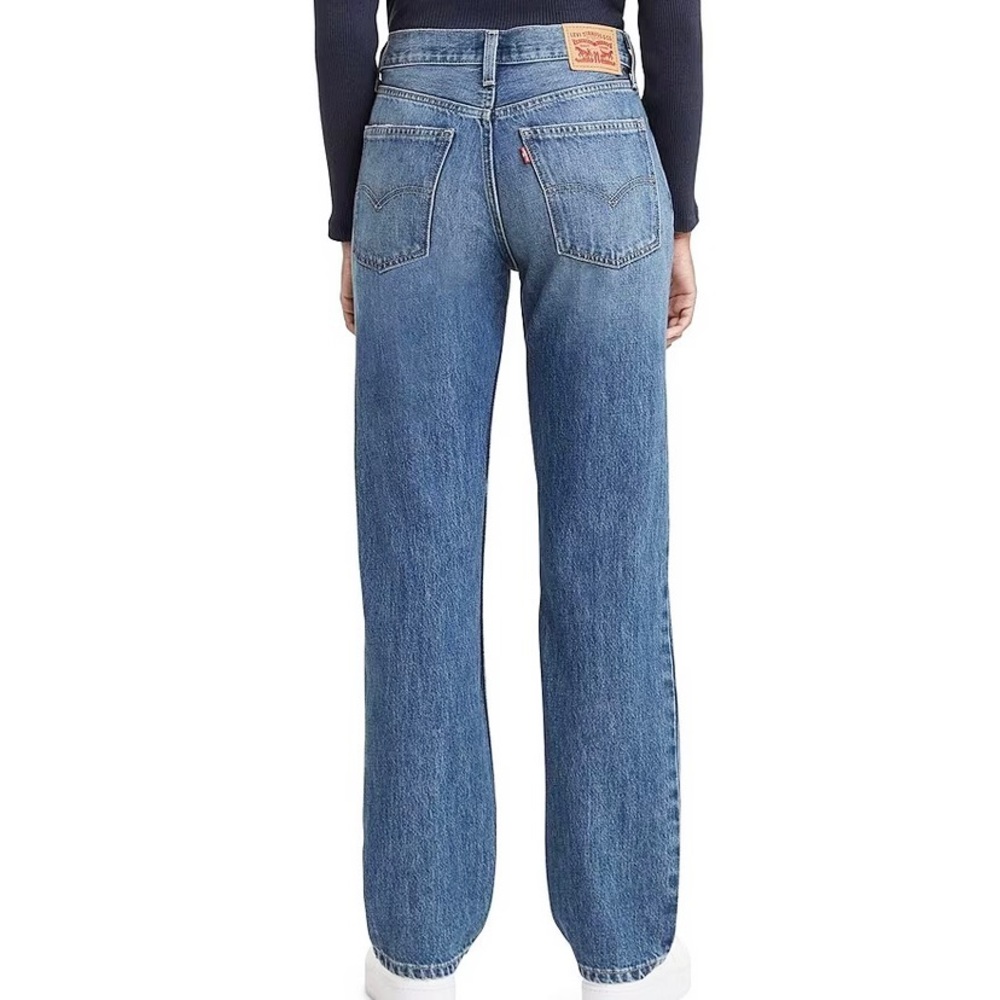 Levi’s Jeans Women’s Size 27 Low Pro Straight Distressed Medium Wash Blue Pants - Picture 4 of 13